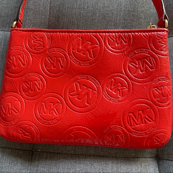 Red Michael Kors mini purse long strap crossbody - Picture 2 of 4
